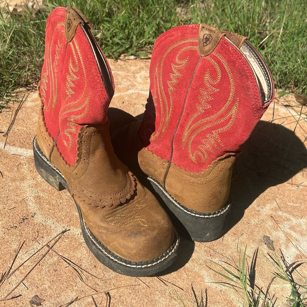 Ariat Red and Brown Boots